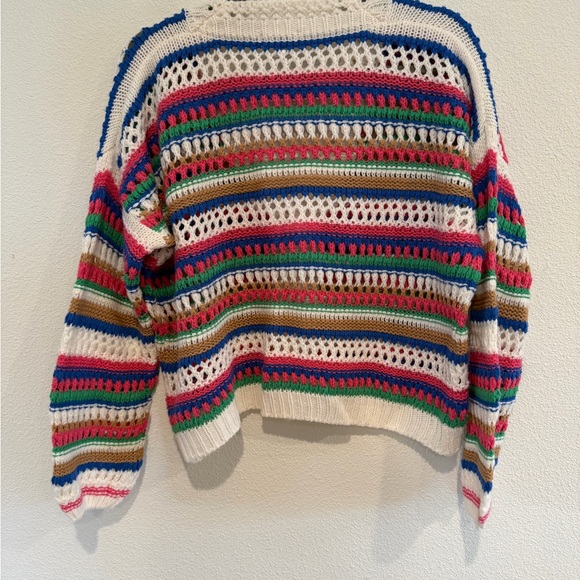 Vigoss Multicolor Striped V-Neck Sweater - Picture 7 of 8